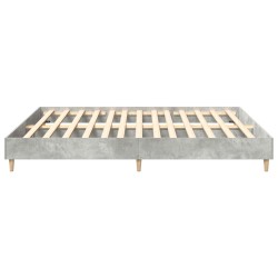 Cadre de lit sans matelas gris béton 200x200 cm bois ingénierie 
