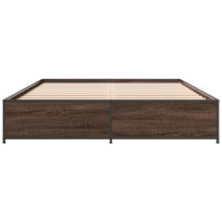 Cadre de lit sans matelas chêne marron 150x200 cm 