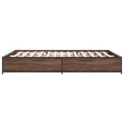 Cadre de lit sans matelas chêne marron 150x200 cm 