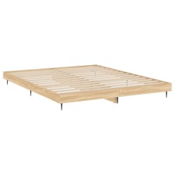 Cadre de lit sans matelas chêne sonoma 160x200 cm 
