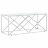Table basse 110x45x45 cm acier inoxydable et verre 