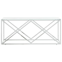 Table basse 110x45x45 cm acier inoxydable et verre 