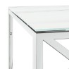 Table basse 110x45x45 cm acier inoxydable et verre 
