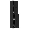 Armoire d'apothicaire noir 30x41x174,5 cm bois d'ingénierie 