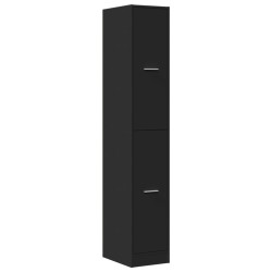 Armoire d'apothicaire noir 30x41x174,5 cm bois d'ingénierie 