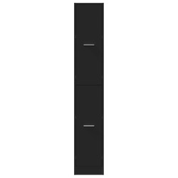Armoire d'apothicaire noir 30x41x174,5 cm bois d'ingénierie 