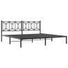Cadre de lit métal sans matelas avec tête de lit noir 193x203cm 