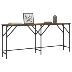 Table console chêne fumé 180x29x75 cm bois d'ingénierie 