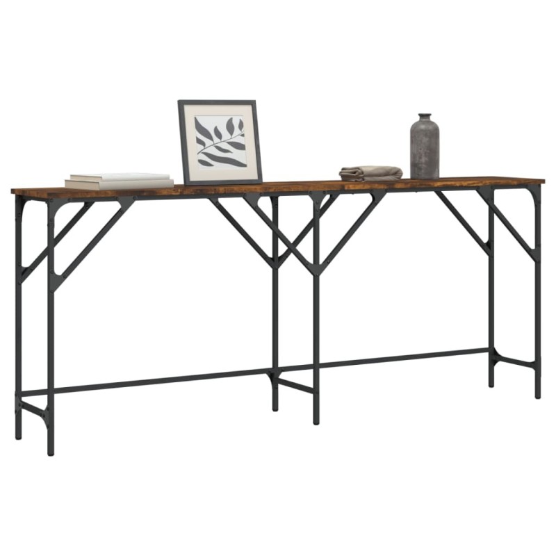 Table console chêne fumé 180x29x75 cm bois d'ingénierie Table console chêne fumé 180x29x75 cm bois d'ingénierie