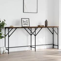 Table console chêne fumé 180x29x75 cm bois d'ingénierie 