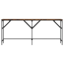 Table console chêne fumé 180x29x75 cm bois d'ingénierie 