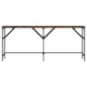 Table console chêne fumé 180x29x75 cm bois d'ingénierie 