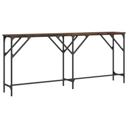 Table console chêne fumé 180x29x75 cm bois d'ingénierie 