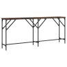 Table console chêne fumé 180x29x75 cm bois d'ingénierie 