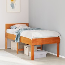Cadre de lit sans matelas cire marron 90x190 cm bois pin massif 