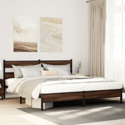 Cadre de lit en métal sans matelas chêne marron 200x200 cm 