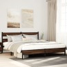 Cadre de lit en métal sans matelas chêne marron 200x200 cm 