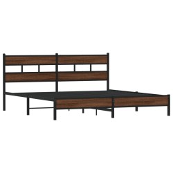 Cadre de lit en métal sans matelas chêne marron 200x200 cm 