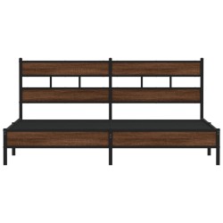 Cadre de lit en métal sans matelas chêne marron 200x200 cm 