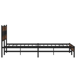 Cadre de lit en métal sans matelas chêne marron 200x200 cm 