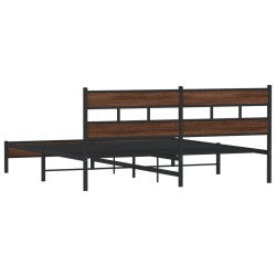 Cadre de lit en métal sans matelas chêne marron 200x200 cm 