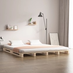 Lit de palette 120x190 cm Bois pin massif Petit Double 