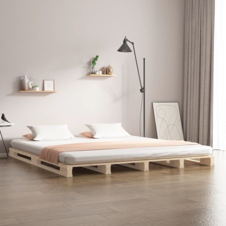 Lit de palette 120x190 cm Bois pin massif Petit Double 