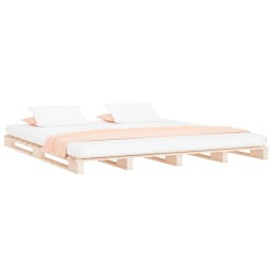 Lit de palette 120x190 cm Bois pin massif Petit Double 