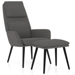Chaise de relaxation avec tabouret Gris clair Tissu 