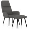 Chaise de relaxation avec tabouret Gris clair Tissu 