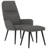 Chaise de relaxation avec tabouret Gris clair Tissu 