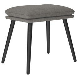 Chaise de relaxation avec tabouret Gris clair Tissu 