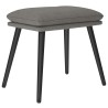 Chaise de relaxation avec tabouret Gris clair Tissu 
