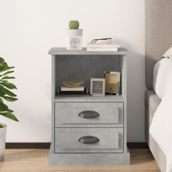 Table de chevet gris béton 43x36x60 cm 