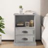 Table de chevet gris béton 43x36x60 cm 