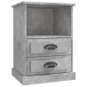 Table de chevet gris béton 43x36x60 cm 