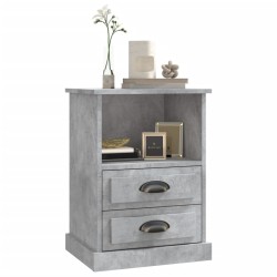 Table de chevet gris béton 43x36x60 cm 