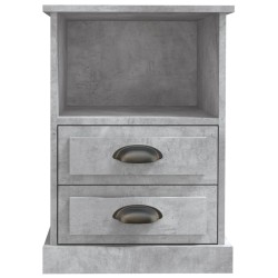 Table de chevet gris béton 43x36x60 cm 