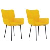 Chaises à manger lot de 2 Jaune Velours 