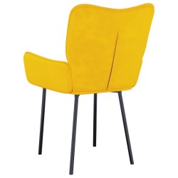 Chaises à manger lot de 2 Jaune Velours 