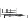 Cadre de lit métal sans matelas avec tête de lit noir 193x203cm 