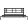 Cadre de lit métal sans matelas avec tête de lit noir 193x203cm 