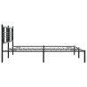 Cadre de lit métal sans matelas avec tête de lit noir 193x203cm 