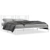 Cadre de lit métal sans matelas et tête de lit blanc 193x203 cm 