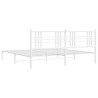 Cadre de lit métal sans matelas et tête de lit blanc 193x203 cm 