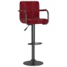 Tabourets de bar lot de 2 rouge bordeaux velours 