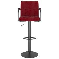 Tabourets de bar lot de 2 rouge bordeaux velours 