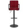 Tabourets de bar lot de 2 rouge bordeaux velours 