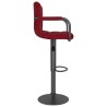 Tabourets de bar lot de 2 rouge bordeaux velours 