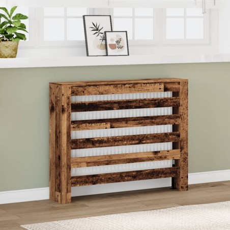 Cache-radiateur vieux bois 104x20x82 cm bois d'ingénierie 